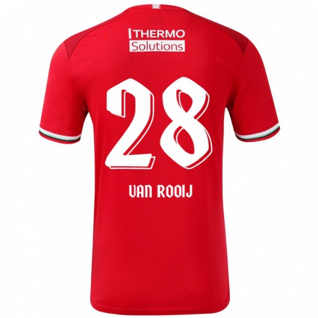 Kandiny Dames Bart Van Rooij #28 Rood Wit Thuisshirt Thuistenue 2024/25 T-Shirt