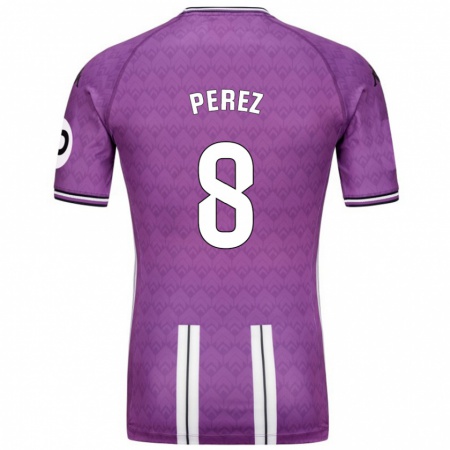 Kandiny Donna Maglia Kike Pérez #8 Viola Bianco Kit Gara Home 2024/25 Maglietta