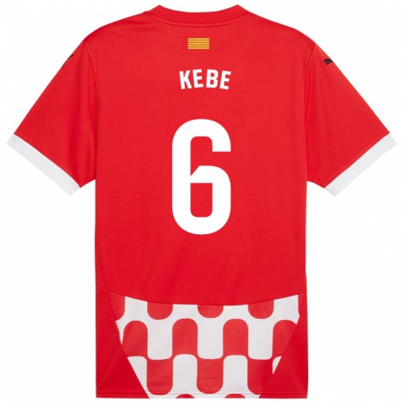 Kandiny Dames Ibrahima Kébé #6 Rood Wit Thuisshirt Thuistenue 2024/25 T-Shirt