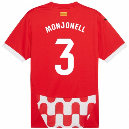 Kandiny Dames Eric Monjonell #3 Rood Wit Thuisshirt Thuistenue 2024/25 T-Shirt