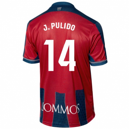 Kandiny Dames Jorge Pulido #14 Rood Blauw Thuisshirt Thuistenue 2024/25 T-Shirt