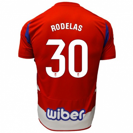 Kandiny Dames Sergio Rodelas #30 Rood Wit Blauw Thuisshirt Thuistenue 2024/25 T-Shirt