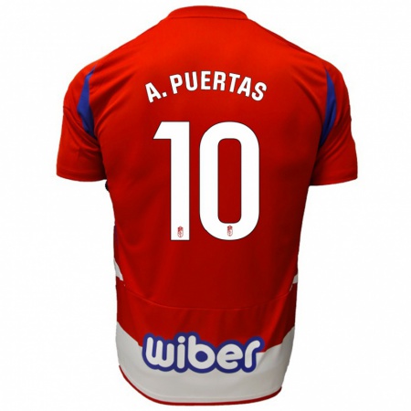 Kandiny Dames Antonio Puertas #10 Rood Wit Blauw Thuisshirt Thuistenue 2024/25 T-Shirt