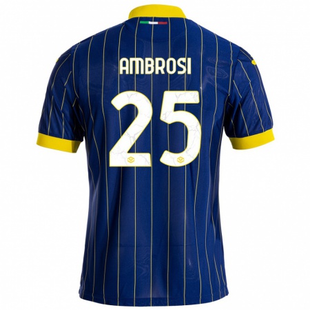 Kandiny Damen Caterina Ambrosi #25 Blau Gelb Heimtrikot Trikot 2024/25 T-Shirt Österreich