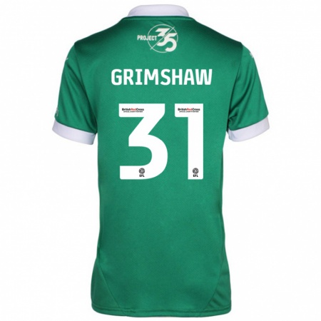 Kandiny Dames Daniel Grimshaw #31 Groen Wit Thuisshirt Thuistenue 2024/25 T-Shirt