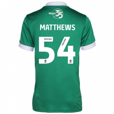 Kandiny Dames Jack Matthews #54 Groen Wit Thuisshirt Thuistenue 2024/25 T-Shirt