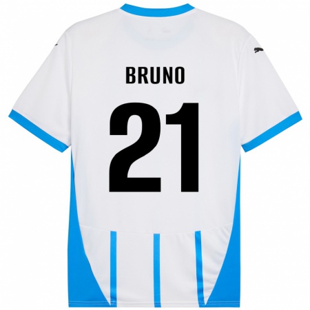 Kandiny Dames Kevin Bruno #21 Wit Blauw Uitshirt Uittenue 2024/25 T-Shirt