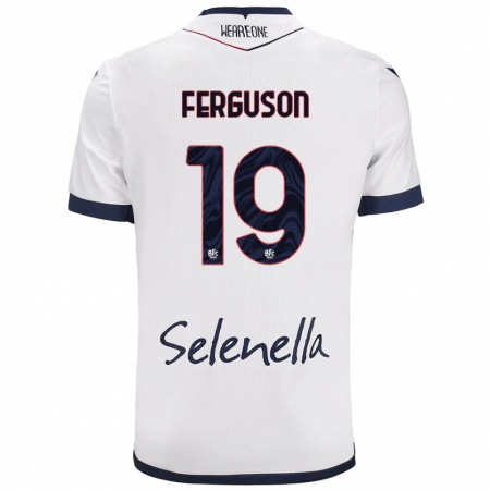 Kandiny Donna Maglia Lewis Ferguson #19 Bianco Blu Reale Kit Gara Away 2024/25 Maglietta