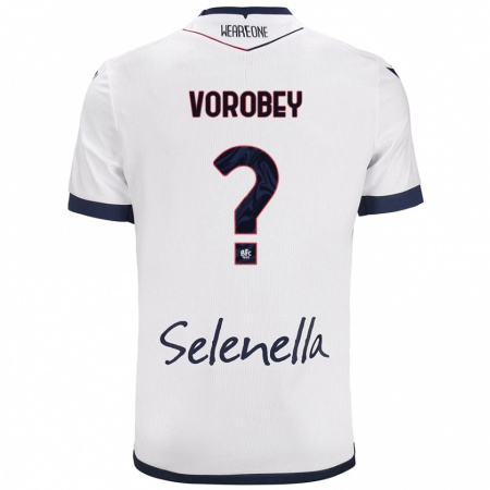 Kandiny Mujer Camiseta Maksym Vorobey #0 Blanco Azul Real 2ª Equipación 2024/25 La Camisa México