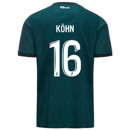 Kandiny Mujer Camiseta Philipp Köhn #16 Verde Oscuro 2ª Equipación 2024/25 La Camisa