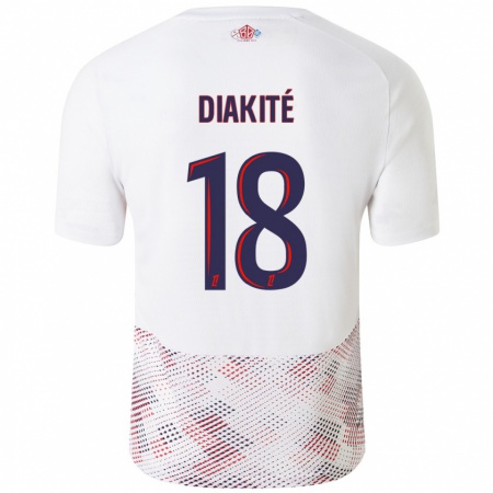 Kandiny Dames Bafodé Diakité #18 Wit Koningsblauw Uitshirt Uittenue 2024/25 T-Shirt