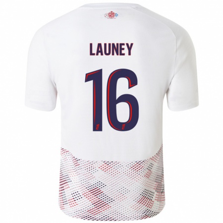 Kandiny Dames Elisa Launey #16 Wit Koningsblauw Uitshirt Uittenue 2024/25 T-Shirt