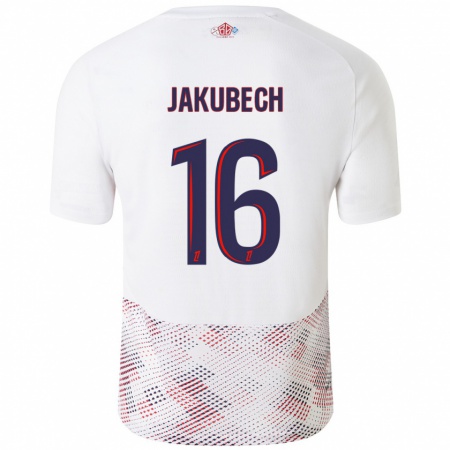 Kandiny Dames Adam Jakubech #16 Wit Koningsblauw Uitshirt Uittenue 2024/25 T-Shirt