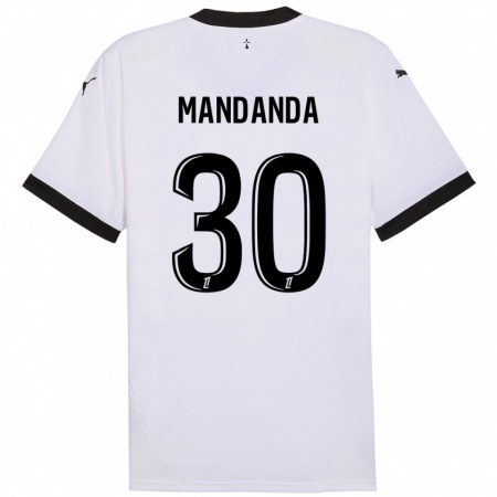 Kandiny Dames Steve Mandanda #30 Wit Zwart Uitshirt Uittenue 2024/25 T-Shirt