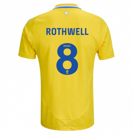 Kandiny Dames Joe Rothwell #8 Geel Blauw Uitshirt Uittenue 2024/25 T-Shirt