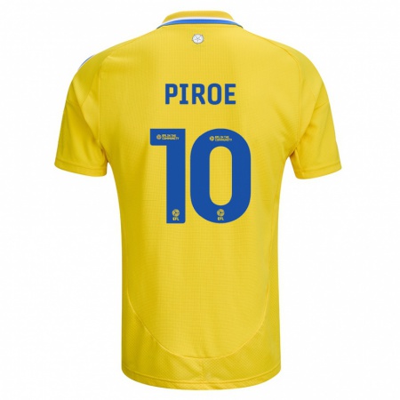 Kandiny Dames Joël Piroe #10 Geel Blauw Uitshirt Uittenue 2024/25 T-Shirt