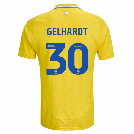 Kandiny Dames Joe Gelhardt #30 Geel Blauw Uitshirt Uittenue 2024/25 T-Shirt