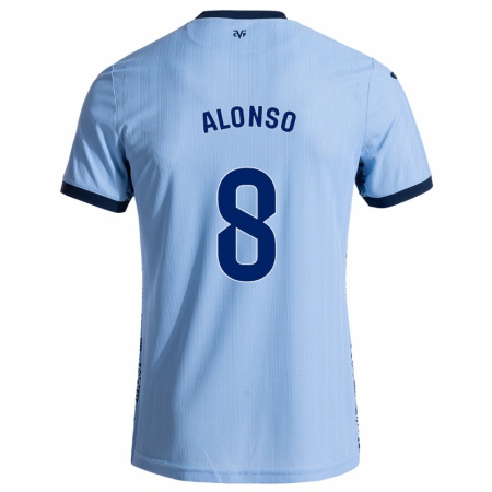 Kandiny Dames Rodri Alonso #8 Hemelsblauw Uitshirt Uittenue 2024/25 T-Shirt