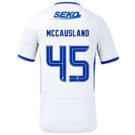 Kandiny Dames Ross Mccausland #45 Wit Blauw Uitshirt Uittenue 2024/25 T-Shirt