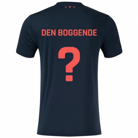 Kandiny Dames Tijn Den Boggende #0 Zwart Rood Uitshirt Uittenue 2024/25 T-Shirt