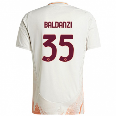 Kandiny Dames Tommaso Baldanzi #35 Crème Wit Oranje Uitshirt Uittenue 2024/25 T-Shirt