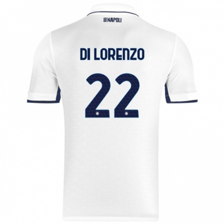 Kandiny Dames Giovanni Di Lorenzo #22 Wit Koningsblauw Uitshirt Uittenue 2024/25 T-Shirt