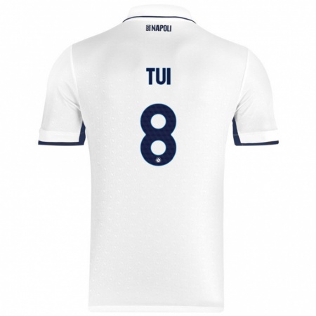 Kandiny Donna Maglia Sara Tui #8 Bianco Blu Reale Kit Gara Away 2024/25 Maglietta