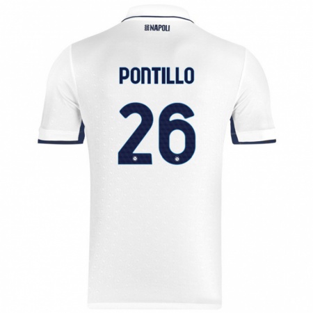 Kandiny Dames Pasquale Pontillo #26 Wit Koningsblauw Uitshirt Uittenue 2024/25 T-Shirt