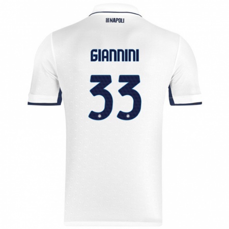 Kandiny Dames Enrico Giannini #33 Wit Koningsblauw Uitshirt Uittenue 2024/25 T-Shirt