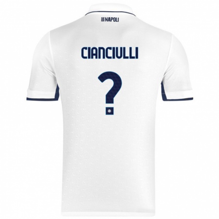 Kandiny Donna Maglia Antonio Cianciulli #0 Bianco Blu Reale Kit Gara Away 2024/25 Maglietta