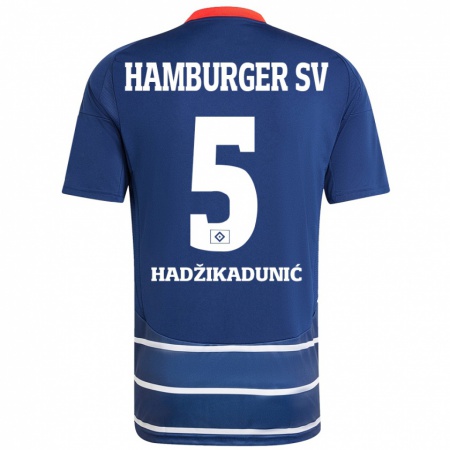 Kandiny Dames Dennis Hadzikadunic #5 Donkerblauw Uitshirt Uittenue 2024/25 T-Shirt