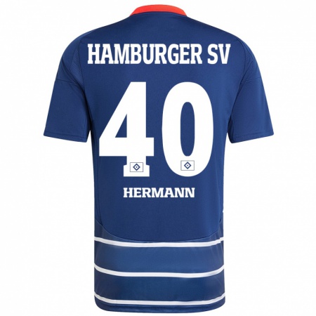 Kandiny Dames Hannes Hermann #40 Donkerblauw Uitshirt Uittenue 2024/25 T-Shirt