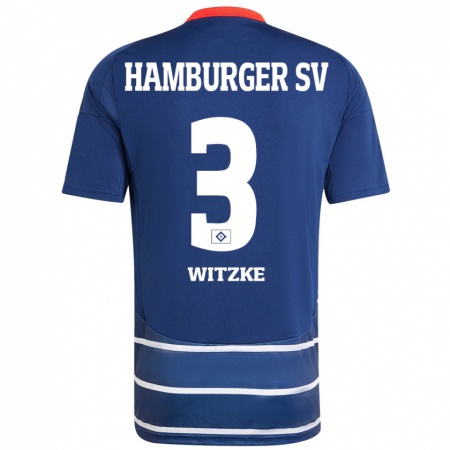 Kandiny Dames Oliver Witzke #3 Donkerblauw Uitshirt Uittenue 2024/25 T-Shirt