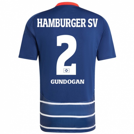 Kandiny Dames Haci Gündogan #2 Donkerblauw Uitshirt Uittenue 2024/25 T-Shirt