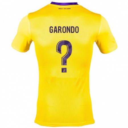 Kandiny Dames Thibaud Garondo #0 Geel Paars Uitshirt Uittenue 2024/25 T-Shirt