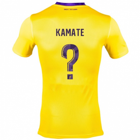 Kandiny Dames Ali Kamate #0 Geel Paars Uitshirt Uittenue 2024/25 T-Shirt