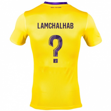 Kandiny Dames Merwan Lamchalhab #0 Geel Paars Uitshirt Uittenue 2024/25 T-Shirt