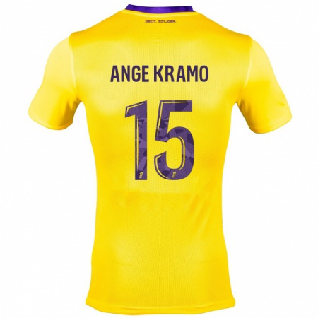 Kandiny Dames Marie Ange Kramo #15 Geel Paars Uitshirt Uittenue 2024/25 T-Shirt