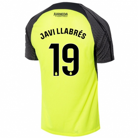 Kandiny Dames Javi Llabrés #19 Fluorescerend Groen Zwart Uitshirt Uittenue 2024/25 T-Shirt