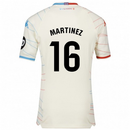 Kandiny Donna Maglia Jesús Martínez #16 Bianco Rosso Blu Kit Gara Away 2024/25 Maglietta