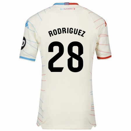 Kandiny Dames Yago Rodríguez #28 Wit Rood Blauw Uitshirt Uittenue 2024/25 T-Shirt