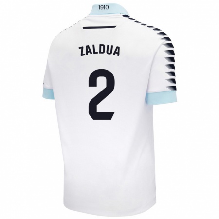 Kandiny Dames Joseba Zaldua #2 Wit Blauw Uitshirt Uittenue 2024/25 T-Shirt