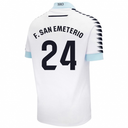 Kandiny Dames Fede San Emeterio #24 Wit Blauw Uitshirt Uittenue 2024/25 T-Shirt