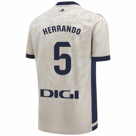 Kandiny Donna Maglia Jorge Herrando #5 Grigio Chiaro Kit Gara Away 2024/25 Maglietta