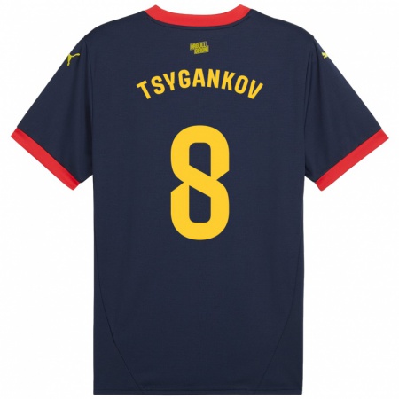 Kandiny Dames Viktor Tsygankov #8 Marineblauw Uitshirt Uittenue 2024/25 T-Shirt