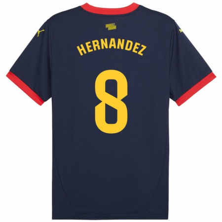 Kandiny Dames Sofia Hernández #8 Marineblauw Uitshirt Uittenue 2024/25 T-Shirt