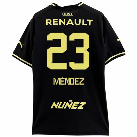 Kandiny Donna Maglia Javier Méndez #23 Nero Giallo Kit Gara Away 2024/25 Maglietta