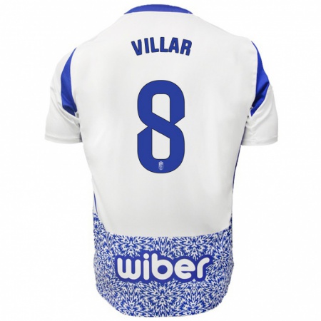 Kandiny Dames Gonzalo Villar #8 Wit Blauw Uitshirt Uittenue 2024/25 T-Shirt