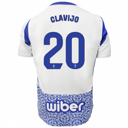 Kandiny Donna Maglia Dani Clavijo #20 Bianco Blu Kit Gara Away 2024/25 Maglietta