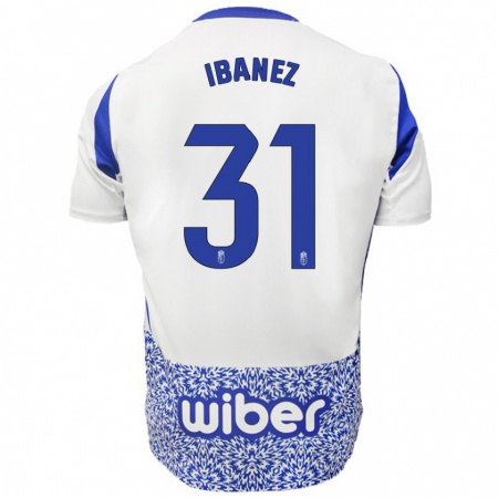 Kandiny Dames Alba Ibáñez #31 Wit Blauw Uitshirt Uittenue 2024/25 T-Shirt